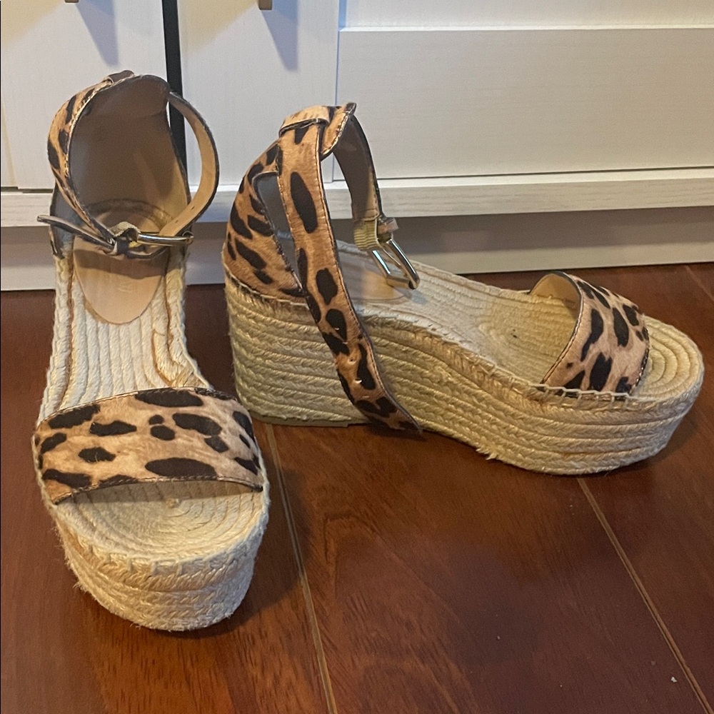 J. Crew Animal Print Espadrille Wedges